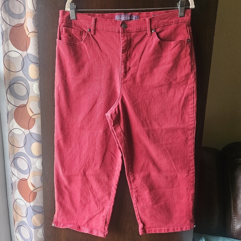 Gloria Vanderbilt Vibrant Red Denim Capri Pants